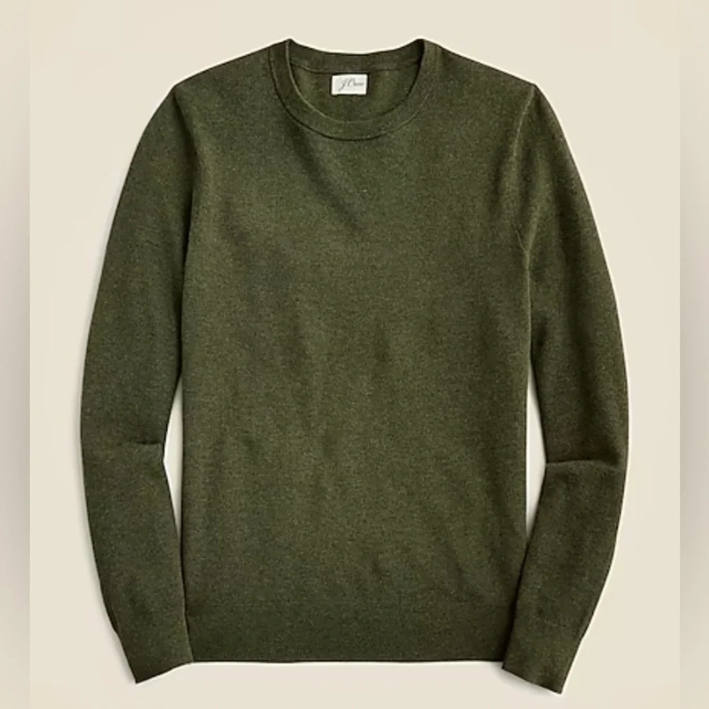 J. Crew - 100% Cotton Piqué-Stitch Crewneck Sweater in Green - Size M